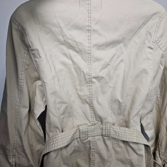 NEW WITH TAGS, Women's Lane Crawford khaki button up with a tie around belt jack - Picture 11 of 16